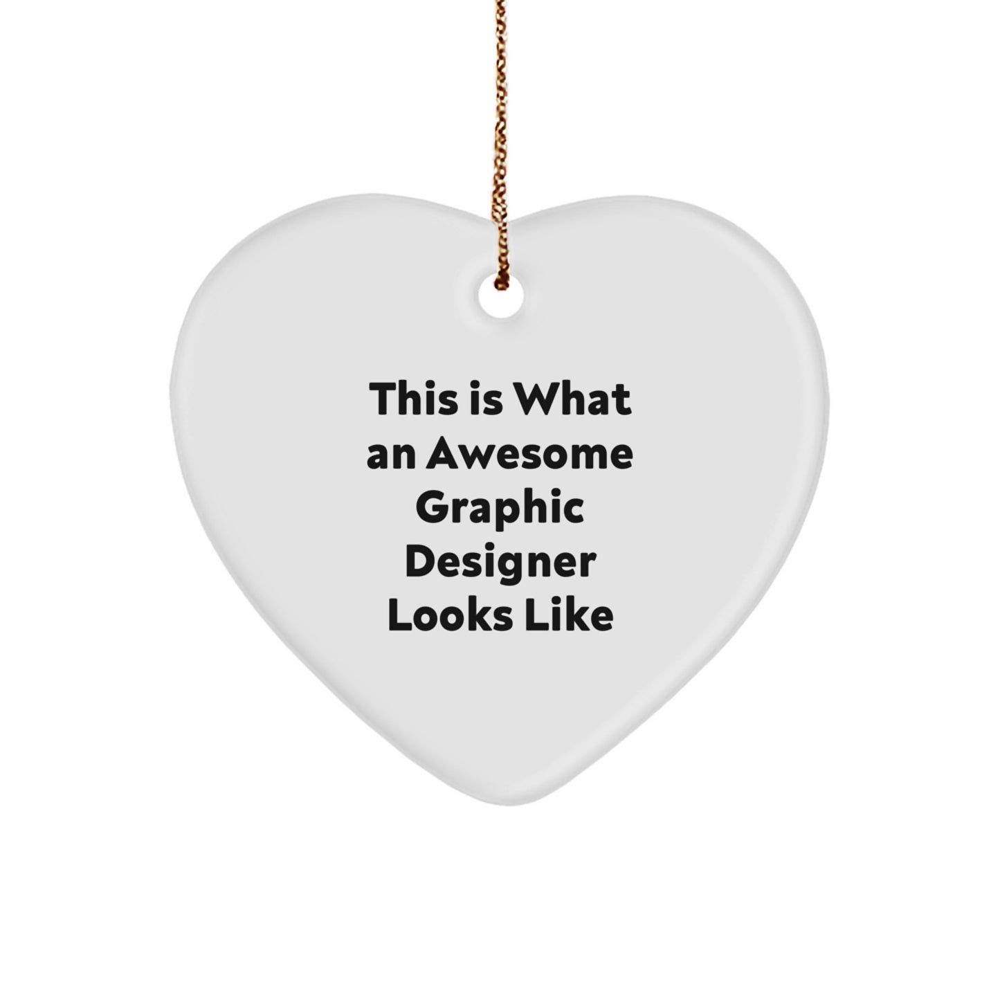 Funny Graphic Designer Heart Ornament Gifts from Friends and Family for Christmas Unique - Image 1