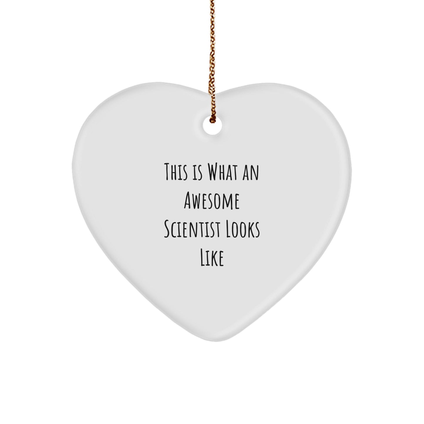 Funny Scientist Gifts from Friends for Christmas - This Is What Awesome Looks Like Heart Ornament - Image 1