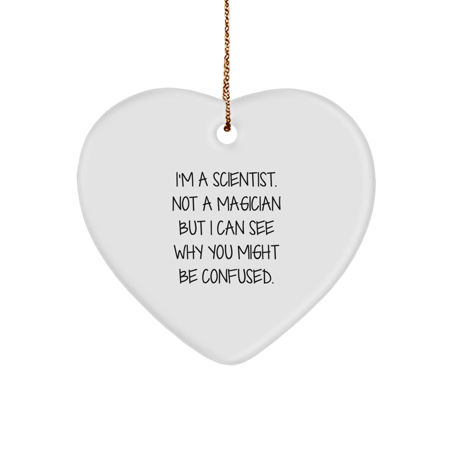 Funny Scientist Heart Ornament Gifts from Men to Friends - Unique Christmas Decorations for Scientist - Image 1