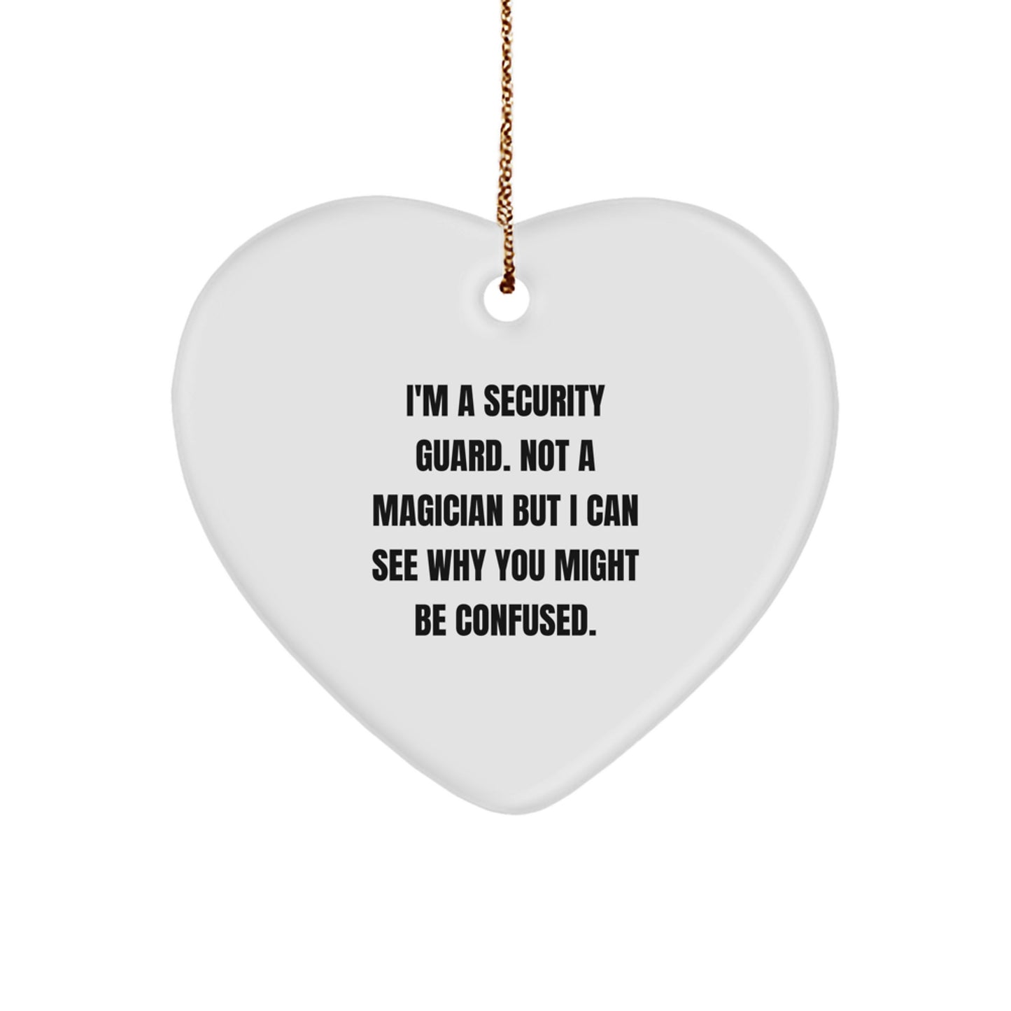 Security Guard Christmas Unique Gifts from Friends, Funny Heart Ornament for Security Guard, Security Guard Heart Ornament Gifts for Security Guard - Image 1