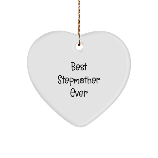 Funny Stepmother Gifts from Men to Best Stepmother Ever, Heart Ornament for Christmas Unique Gifts - Image 1