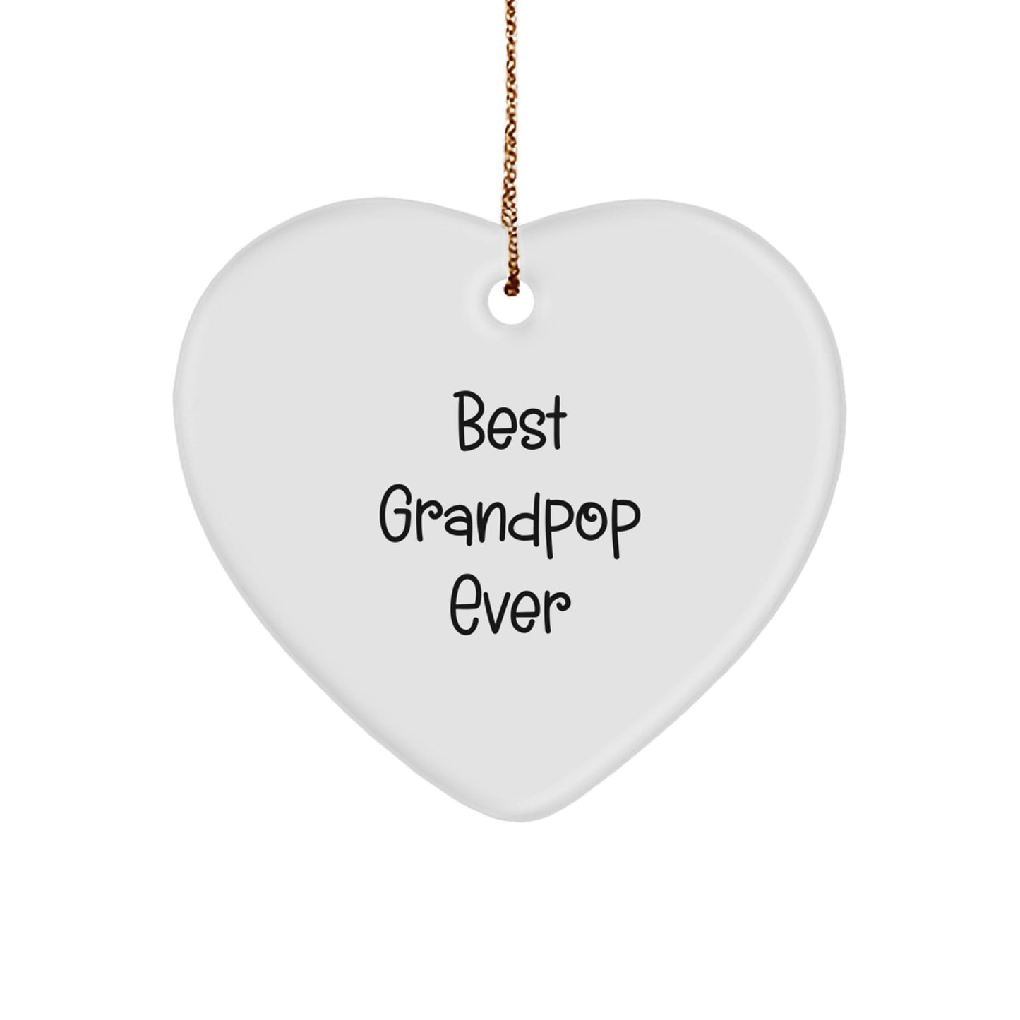 Funny Grandpop Gifts from Family, Heart Ornament for Grandpop, Best Grandpop Ever Christmas Unique Gifts - Image 1