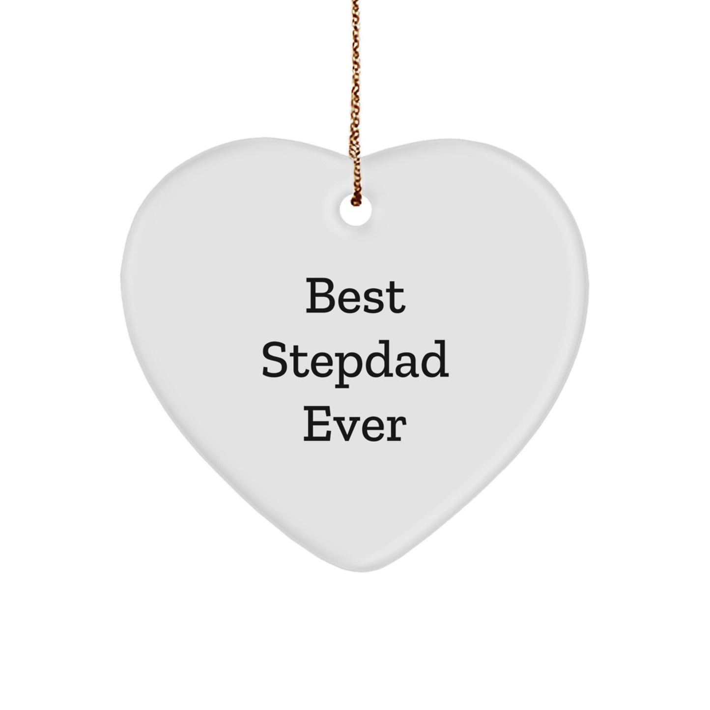 Funny Stepdad Gifts from Men to Best Stepdads Ever Heart Ornament for Christmas Unique Gifts - Image 1