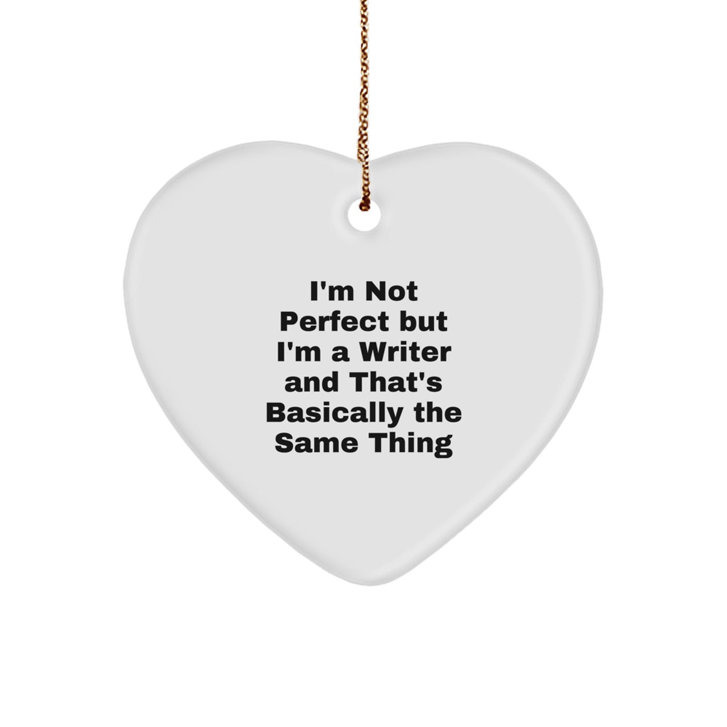Funny Writer Heart Ornament for Writers, Writer Gifts from Friends, Christmas Unique Gifts for Writers - Image 1