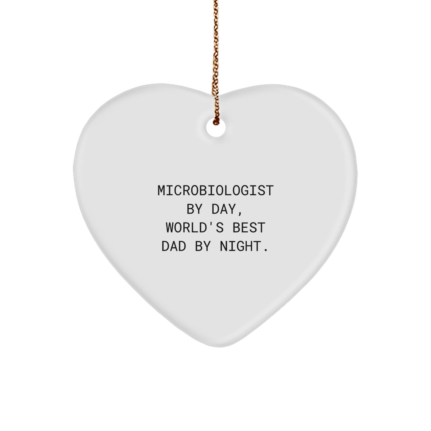 Funny Microbiologist Gifts for Him - Microbiologist Heart Ornament for Christmas Unique Presents from Dad - Image 1