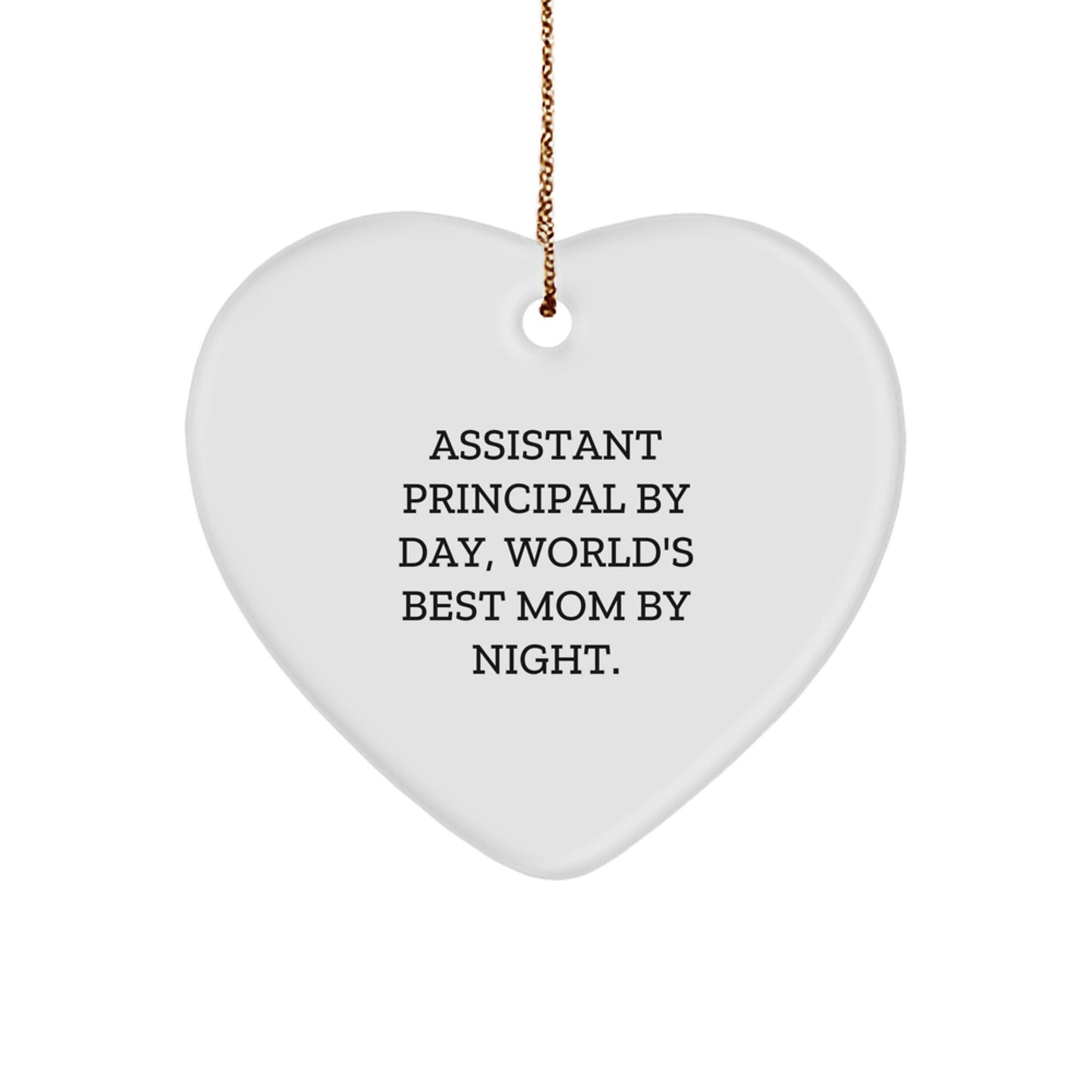 Funny Assistant Principal Heart Ornament Gifts from Mom, World's Best Assistant Principal Decorations for Christmas Unique Gifts for Assistant Principals - Image 1