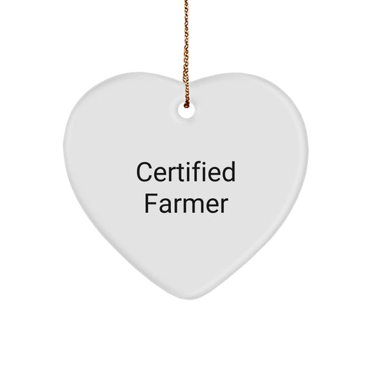 Funny Farmer Gifts from Men to Men - Heart Ornament for Christmas with Inspirational Quote - Image 1