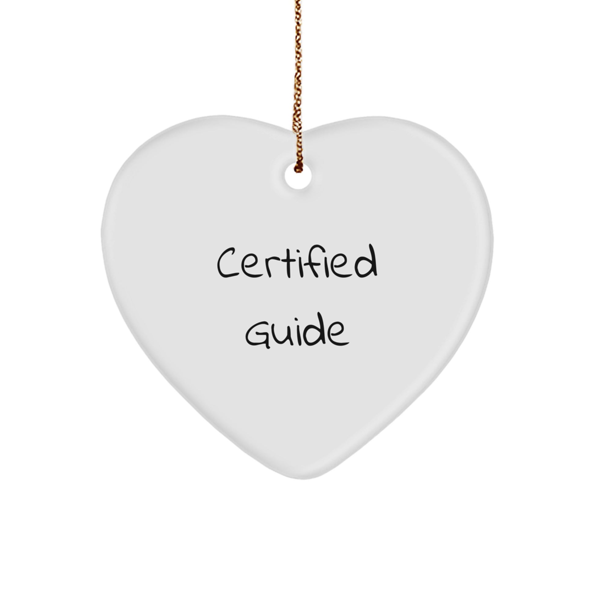 Funny Guide Heart Ornament Gifts from Friends to Guide Enthusiasts, Unique Christmas Decorations, Heart Shaped, MDF Material, Sublimation Printing - Image 1