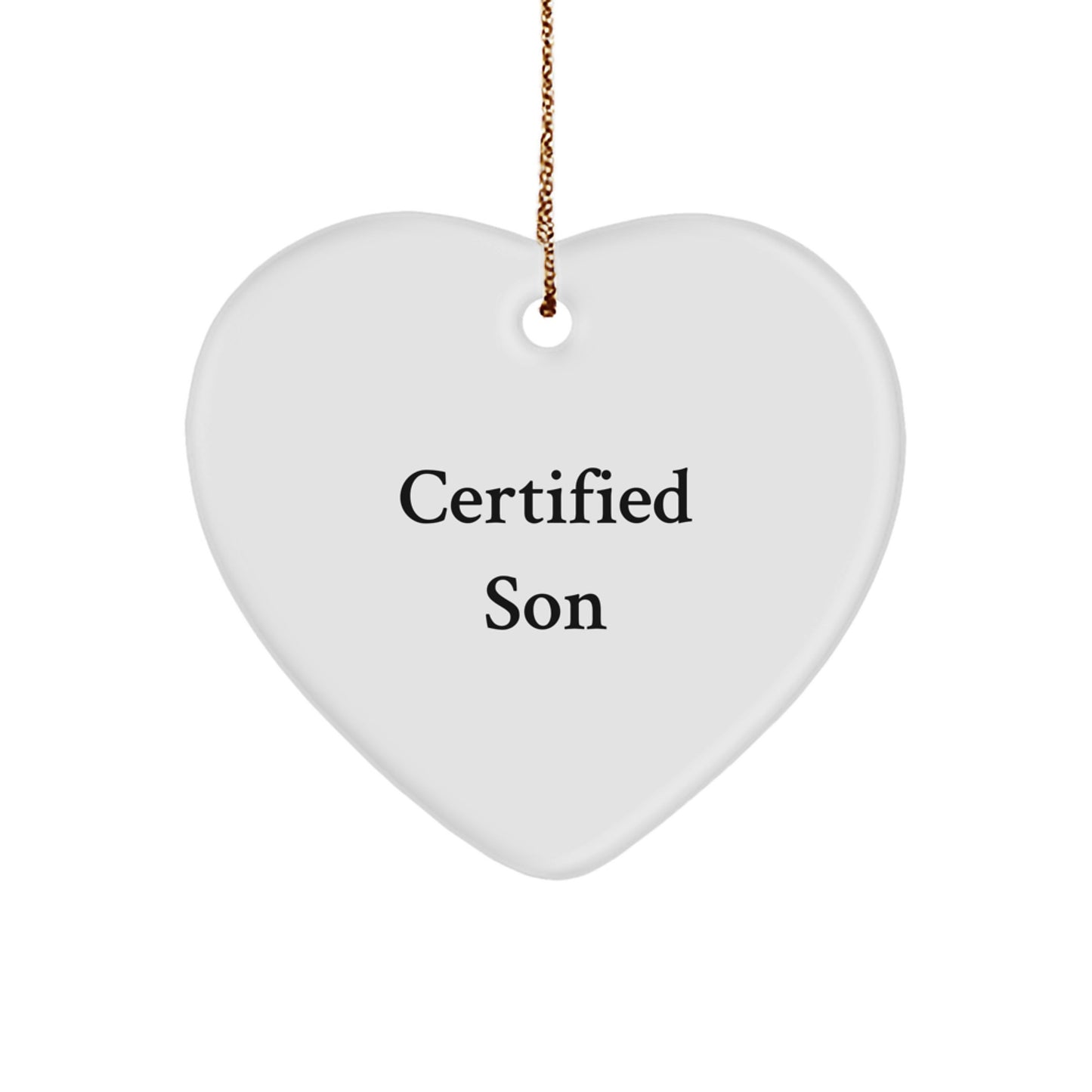 Funny Gift for Son from Mom and Dad - Heart Ornament for Him - Unique Son Gifts for Christmas - Image 1