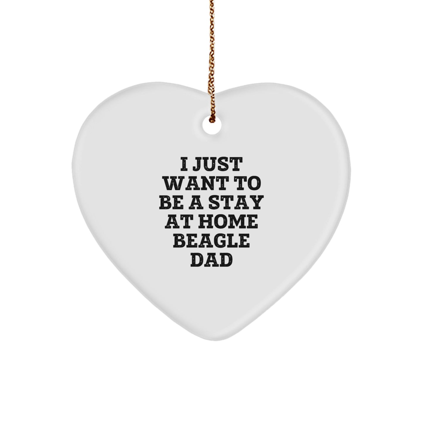 Funny Beagle Dog Lover Gifts from Dad, Heart Ornament for Christmas Unique Beagle Dad - Image 1