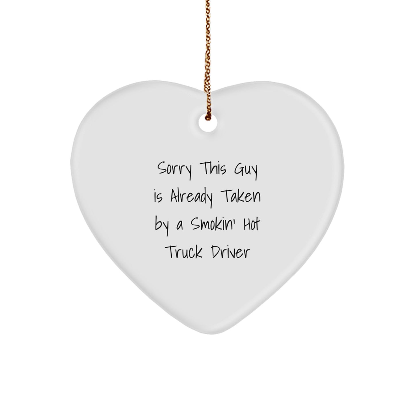 Funny Truck Driver Gifts from Friends Christmas Unique Heart Ornaments for Men Drivers - Image 1