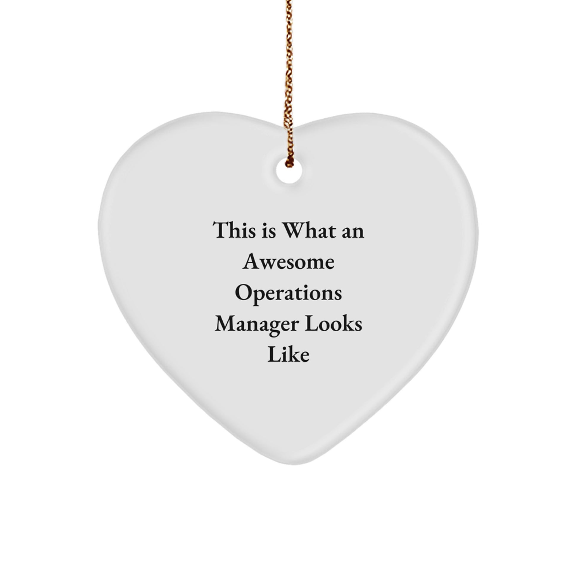 Funny Operations Manager Christmas Unique Gift for Him or Her, Heart Ornament - 'This Is What An Awesome Operations Manager Looks Like' from Family, Friends, or Coworkers - Image 1