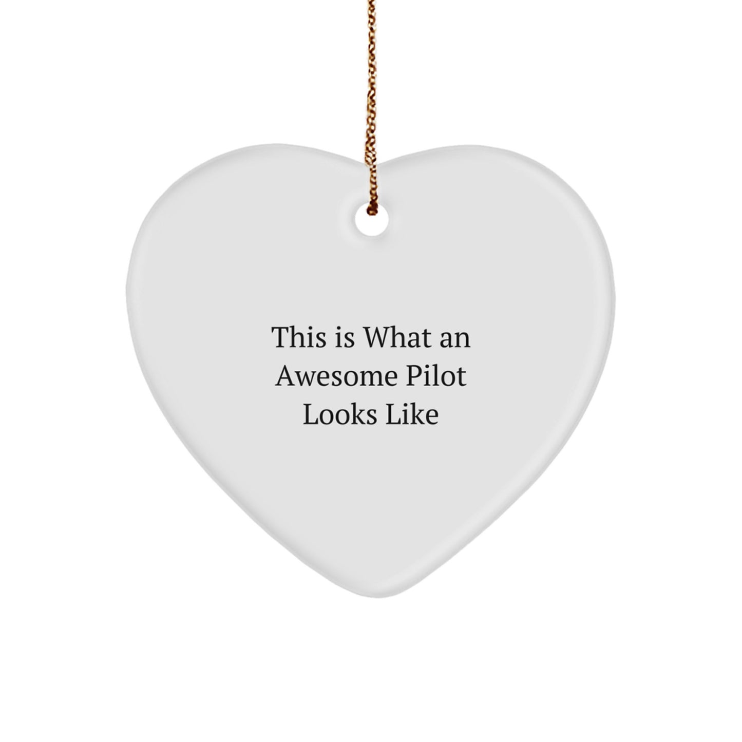 Pilot Gifts from Men to Friends - Heart Ornament with Funny Quote: This Is What An Awesome Pilot Looks Like, Perfect for Christmas - Image 1