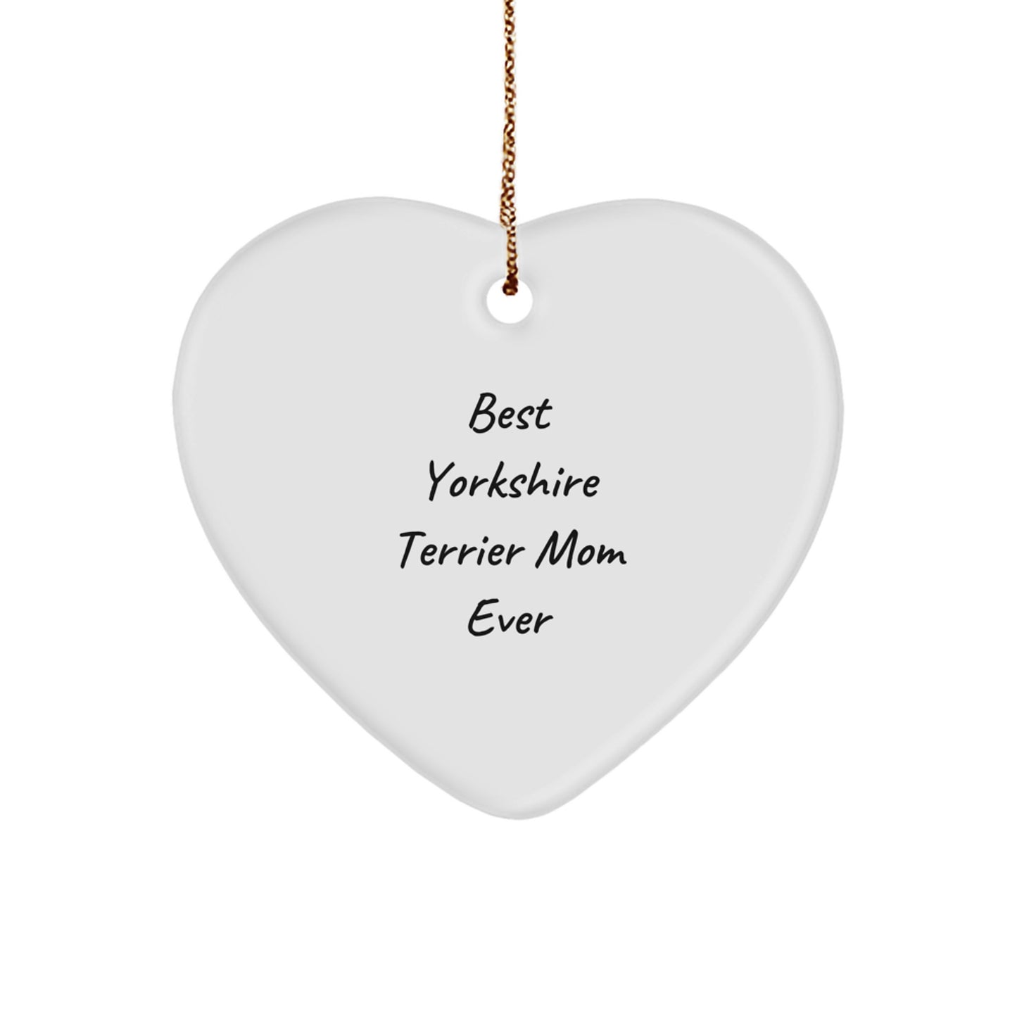 Yorkshire Terrier Dog Mom Gifts from Family for Best Yorkshire Terrier Mom Ever Heart Ornament, Unique Christmas Unique Gifts for Women - Image 1
