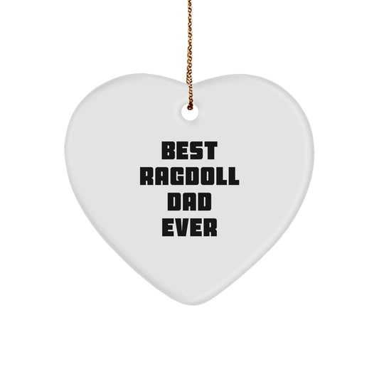 Ragdoll Cat Dad Gifts from Men for Christmas Unique Heart Ornaments 'Best Ragdoll Dad Ever' for Family - Image 1