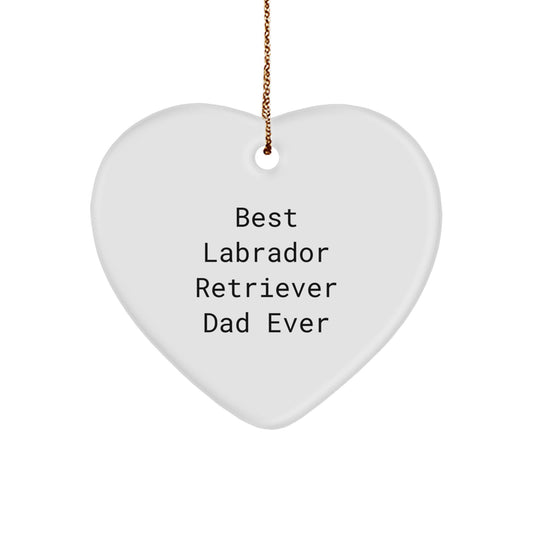 Labrador Retriever Dog Gifts for Men - Funny Heart Ornament 'Best Labrador Retriever Dad Ever' for Christmas, Gifts from Men for Labrador Retriever Dog - Image 1
