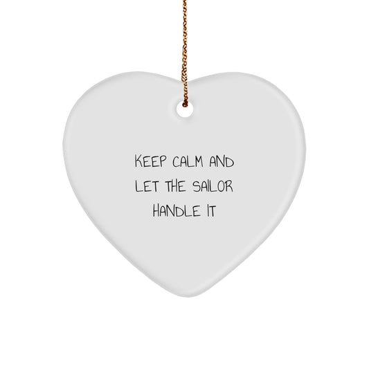 Funny Sailor Gifts from Friends for Sailor Men Sailor Heart Ornament Christmas Unique Gifts - Image 1