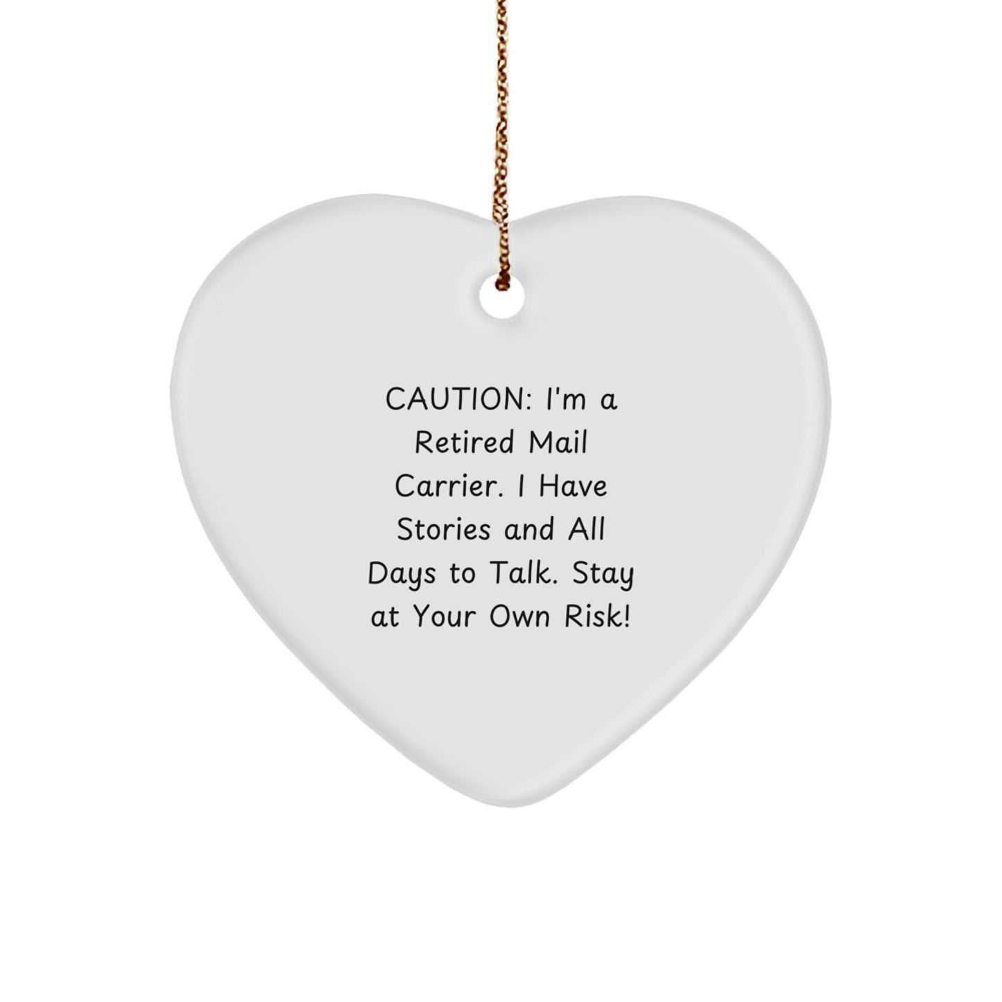 Funny Mail Carrier Heart Ornament Gifts from Friends for Christmas Unique Ideas - Humorous Gifts for Mail Carrier Men and Women - Image 1