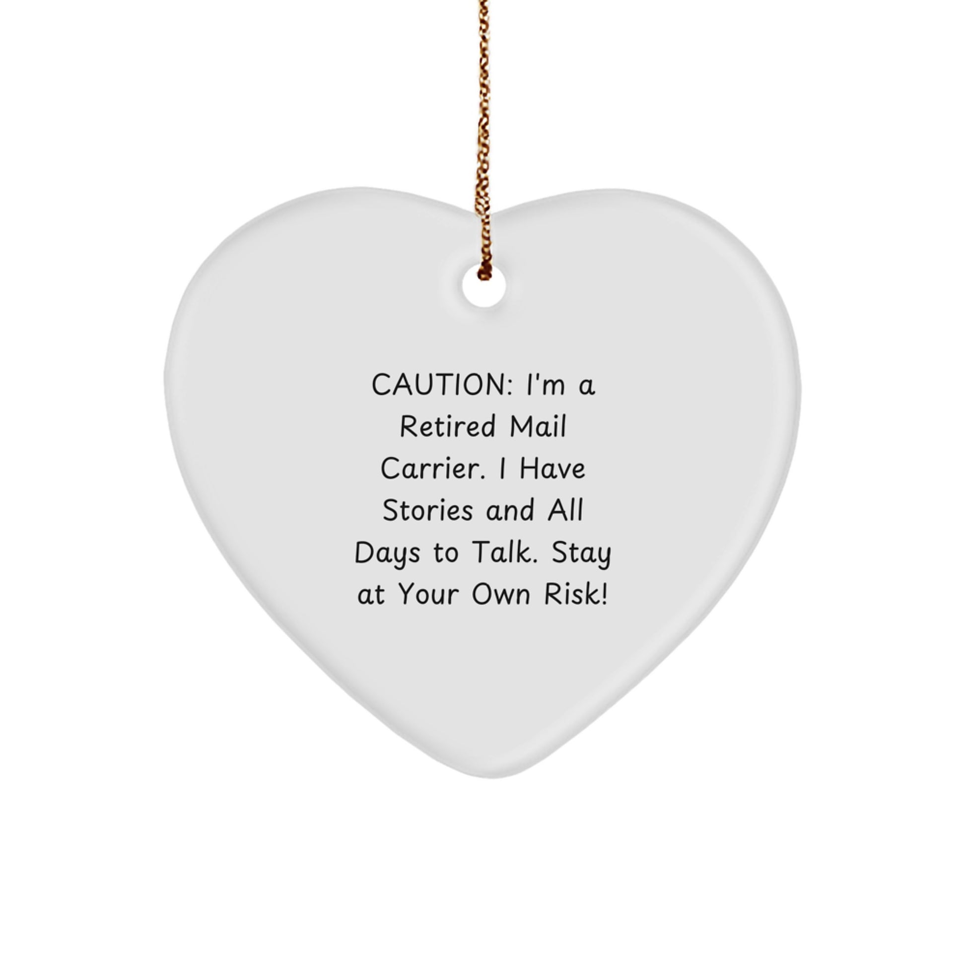 Funny Mail Carrier Heart Ornament Gifts from Friends for Christmas Unique Ideas - Humorous Gifts for Mail Carrier Men and Women - Image 1
