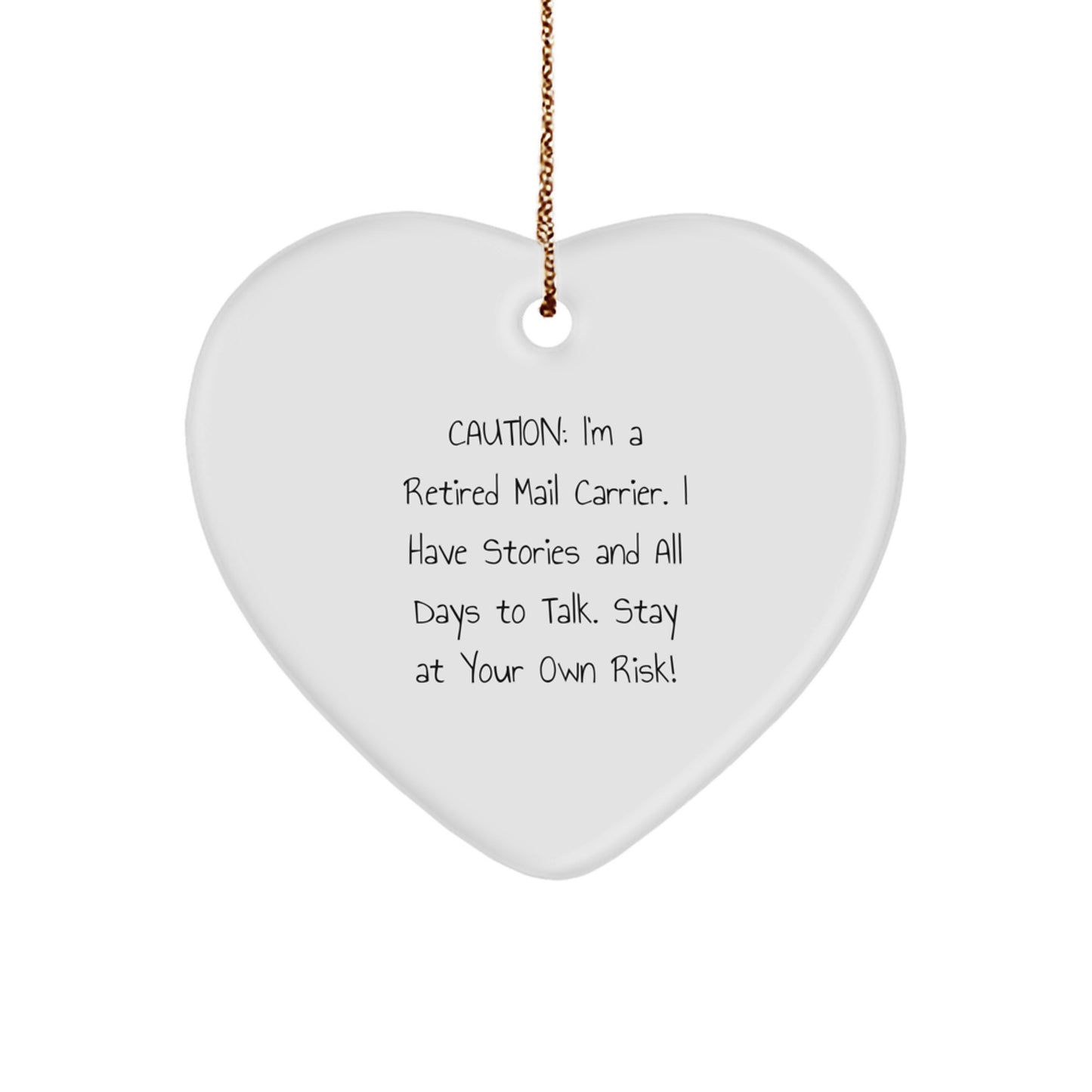 Funny Gift for Mail Carrier Friends - Heart Ornament, Retired Mail Carrier Gift, Christmas Unique Gifts from Friends to Mail Carriers, Mail Carrier Heart Ornament - Image 1