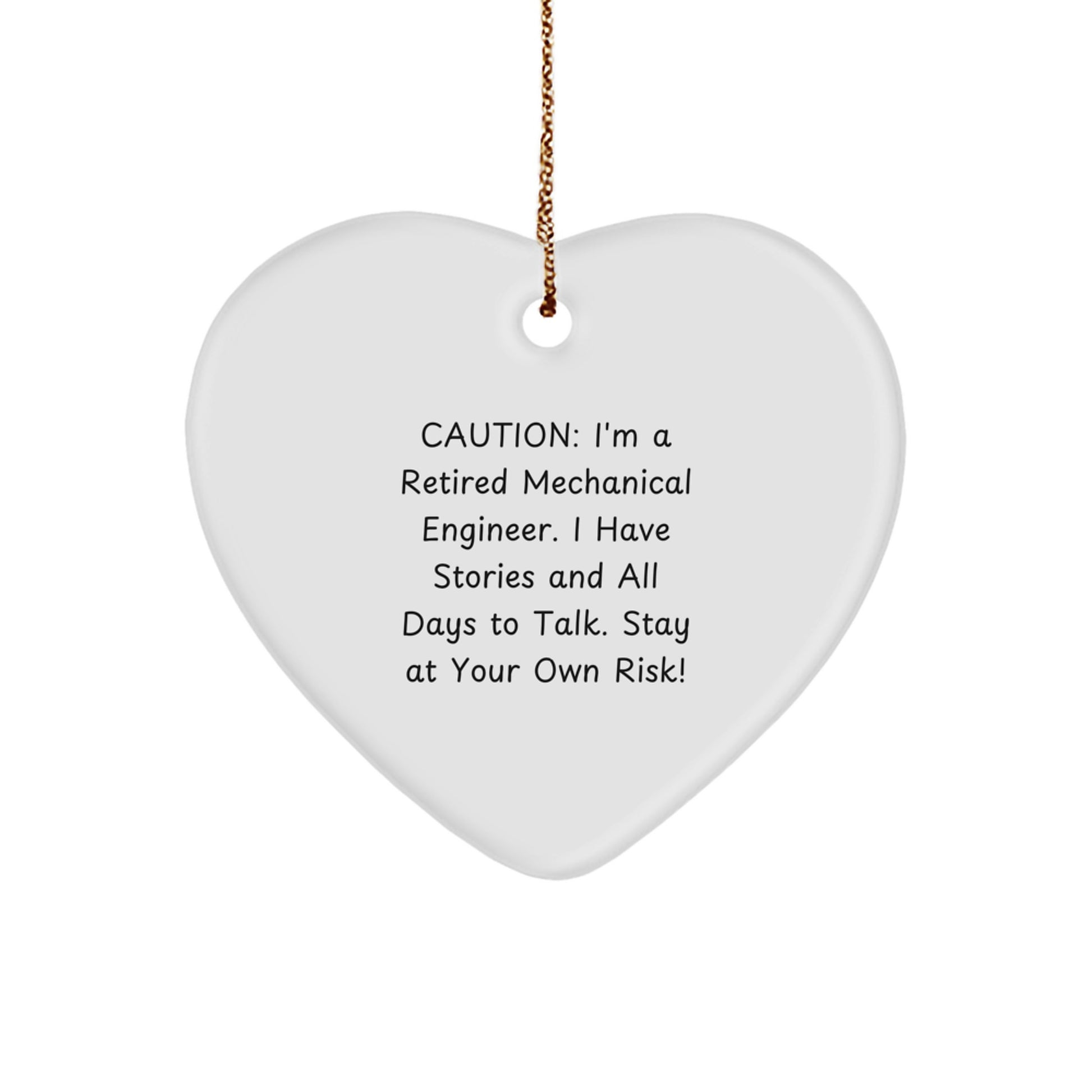 Funny Mechanical Engineer Heart Ornament Gifts from Men to Friends, Christmas Unique Gifts for Mechanical Engineer - Image 1