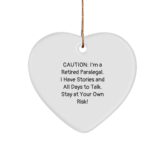Funny Paralegal Heart Ornament, Gifts from Men, Women, or Coworkers, Unique Christmas Unique Gifts for Paralegals, Retired Paralegal Humor - Image 1