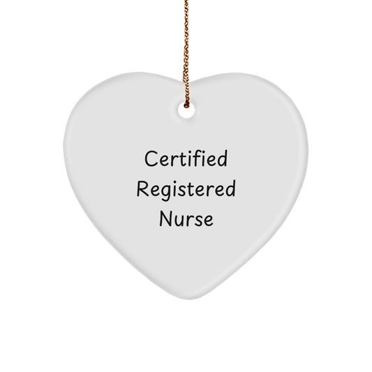 Funny 'Certified Registered Nurse' Heart Ornament Gifts for Registered Nurse Christmas Decorations from Friends and Family - Image 1