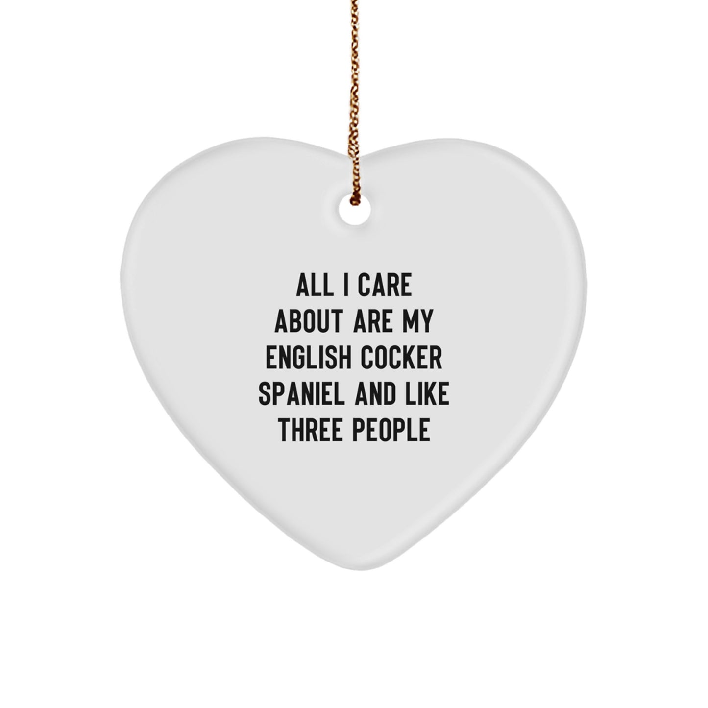 English Cocker Spaniel Dog Lovers Funny Heart Ornament Gifts from Friends, Gifts for English Cocker Spaniel Dog Owners, Christmas Unique Heart-Shaped MDF Ornaments with Sublimation Printing - Image 1