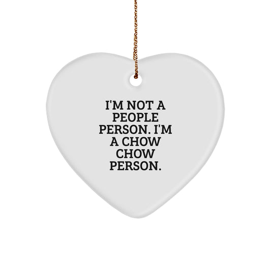 Chow Chow Dog Lovers Funny Heart Ornament Gifts from Men to Family for Christmas - Image 1