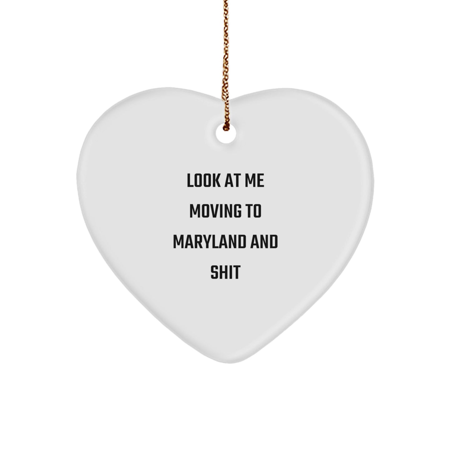 Funny Maryland Heart Ornament Gifts from Friends to Family Members Moving to Maryland - Unique Christmas Home Decor - Image 1