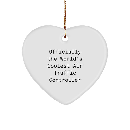 Funny Air Traffic Controller Gift, Heart Ornament for Men, Women, Friends, and Family, Christmas Unique Air Traffic Controller Decorations - Image 1
