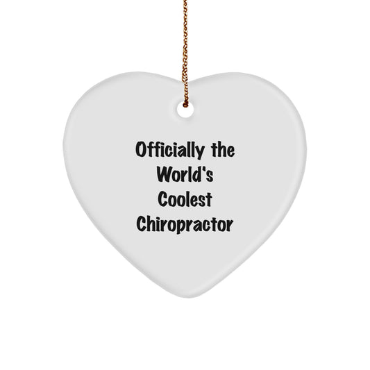 Funny Heart Ornament Gifts from Chiropractor Friends - Official World's Coolest Chiropractor Christmas Unique Decorations - Image 1
