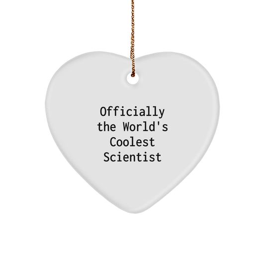 Scientist Heart Ornament, Funny Quote Gifts from Friends, Family, or Coworkers to Scientist Men or Women for Christmas - Image 1