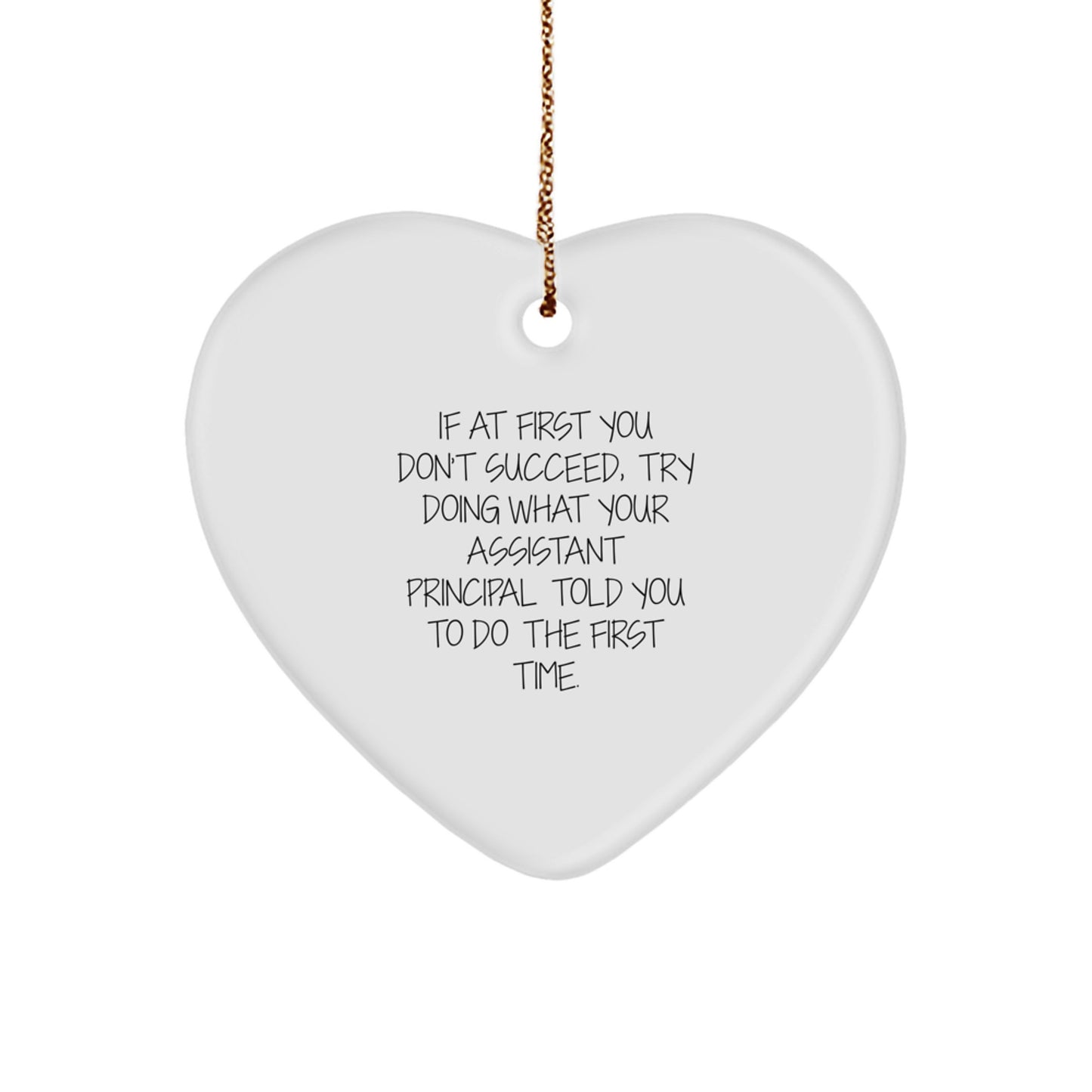 Funny Assistant Principal Gifts from Friends, Christmas Unique Gifts for Assistant Principal Men, Heart Ornament Quote Decoration - Image 1