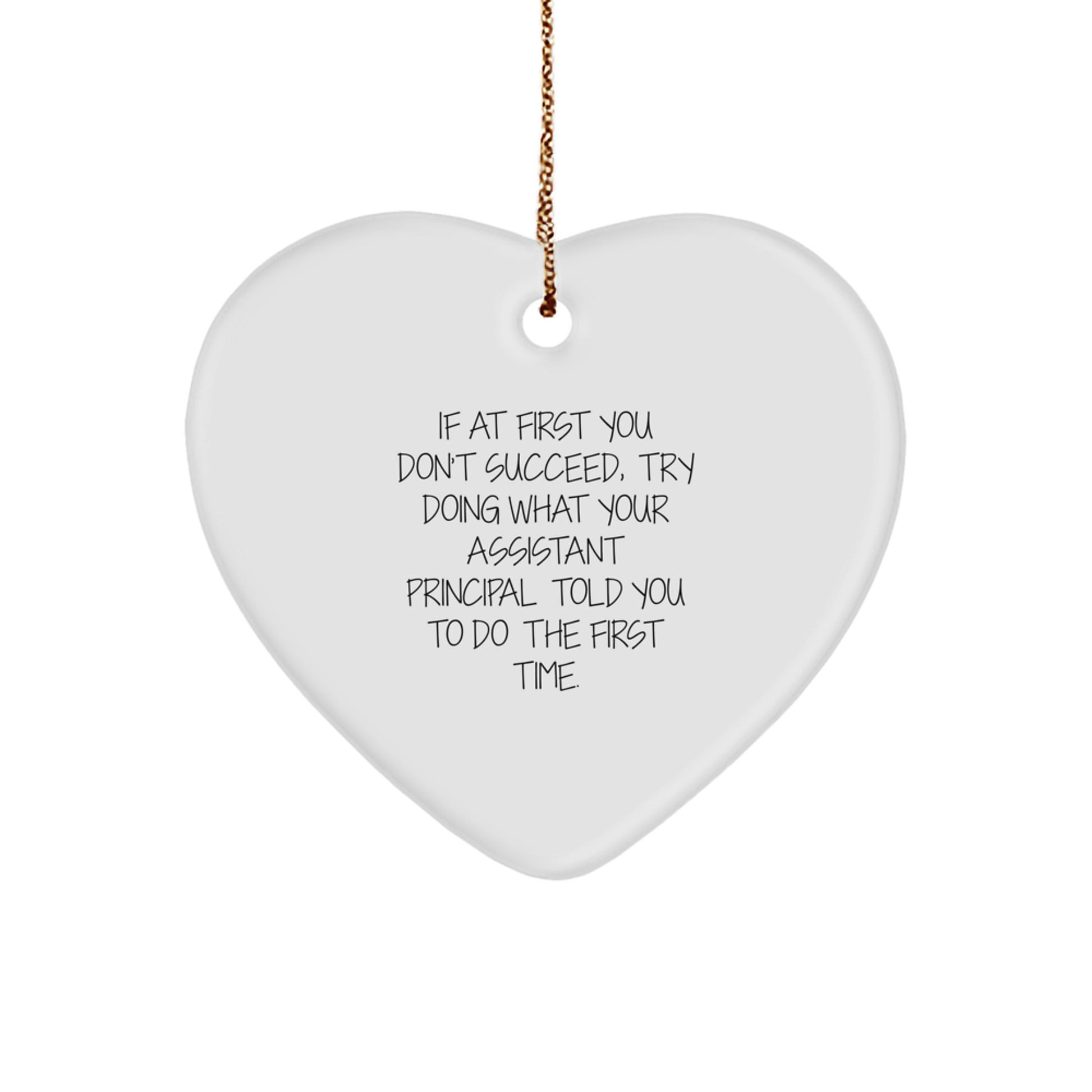 Funny Assistant Principal Gifts from Friends, Christmas Unique Gifts for Assistant Principal Men, Heart Ornament Quote Decoration - Image 1