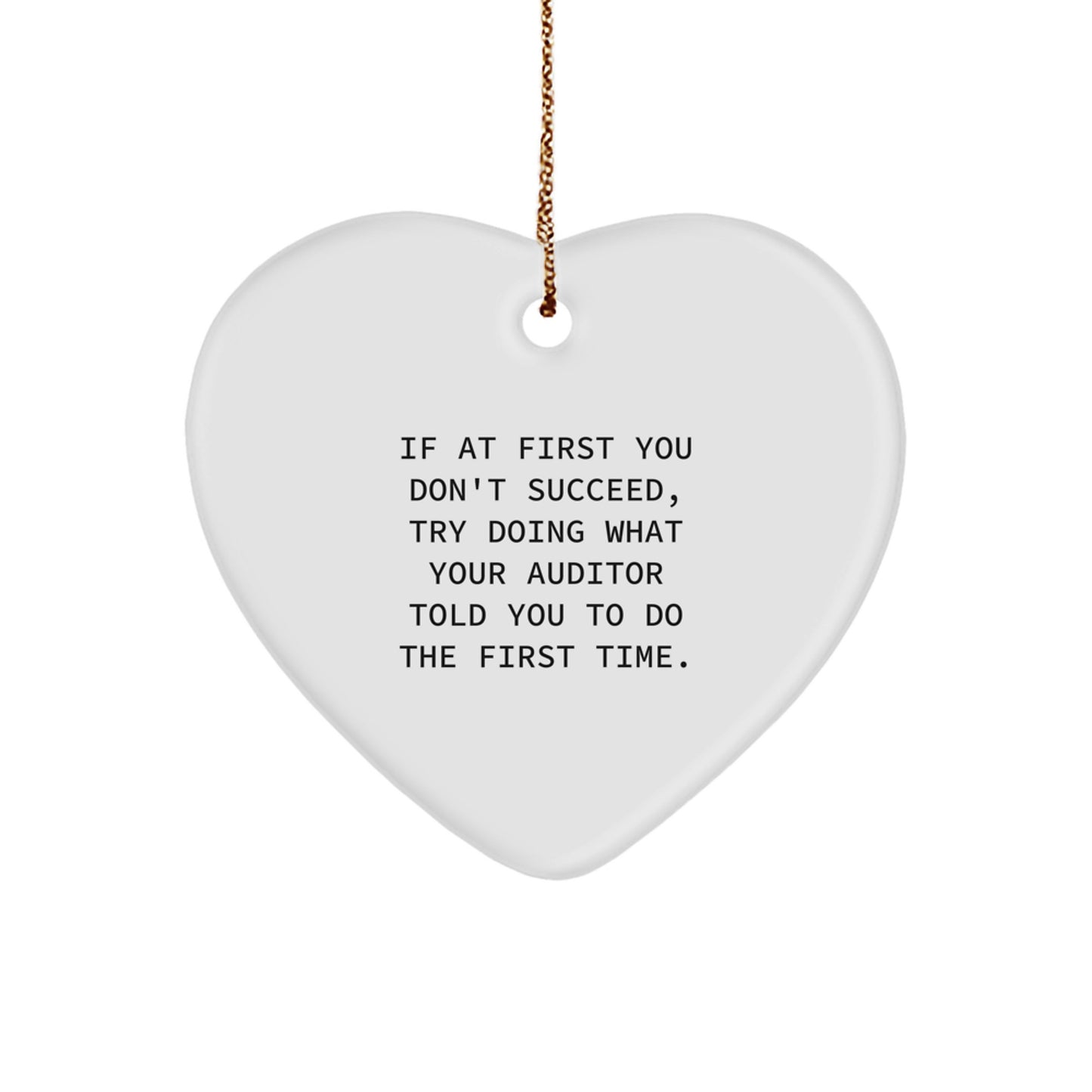 Funny Auditor Gifts from Friends to Family, Heart Ornament Christmas Unique Gifts for Auditor, Men, or Women - Image 1