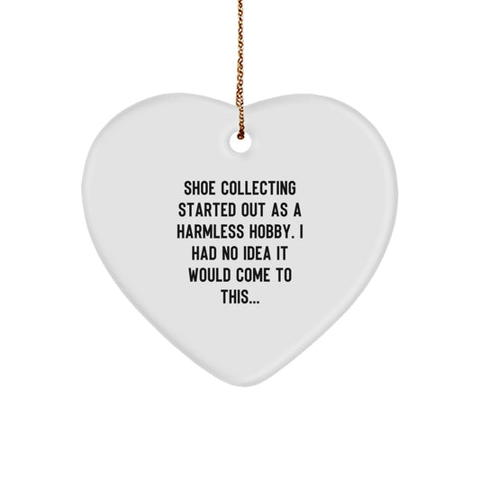 Funny Shoe Collecting Gifts from Friends - Heart Ornament for Men, Women, or Shoe Collecting Enthusiasts - Cute Christmas Unique Gifts - Image 1