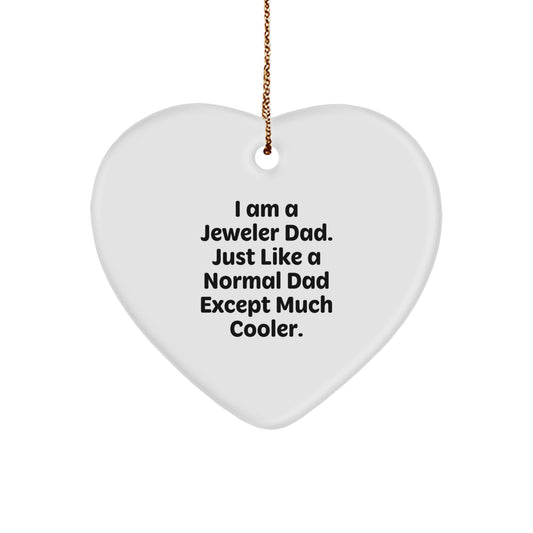 Jeweler Gifts for Men, Heart Ornament Unique Christmas Unique Gifts from Dad, Funny Heart Shaped Ornament - Image 1
