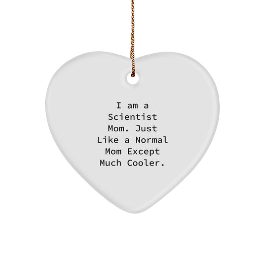 Scientist Mom Heart Ornament Gifts from Family, Christmas Unique Gifts for Scientist Men, Women, Friends, Coworkers, Family - Image 1