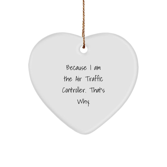 Unique Air Traffic Controller Heart Ornament Gifts for Him from Friends and Family, Funny Heart Shaped MDF Decorations for Christmas Unique Gifts - Image 1