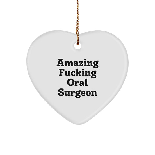 Funny Gifts from Friends for Oral Surgeon Christmas Unique Heart Ornament - Image 1