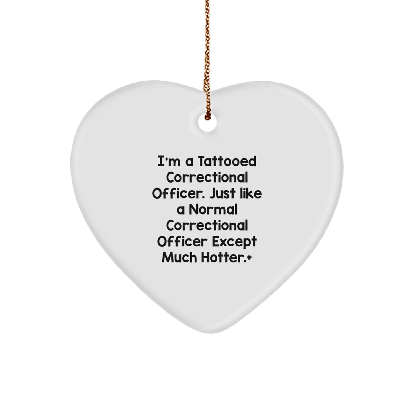 Fun Correctional Officer Heart Ornament Gifts from Friends or Family for Christmas Unique - Image 1
