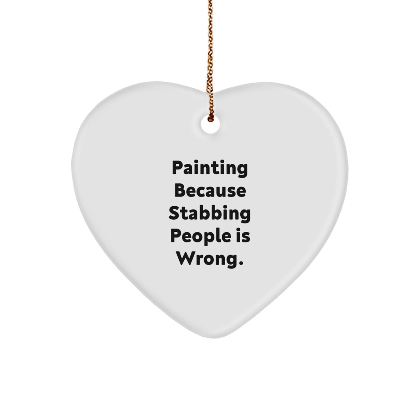 Funny Painting Heart Ornament Gifts from Men to Women for Painting Lovers, Christmas Unique Gifts - Image 1