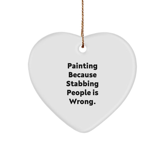 Funny Painting Heart Ornament Gifts from Men to Women for Painting Lovers, Christmas Unique Gifts - Image 1