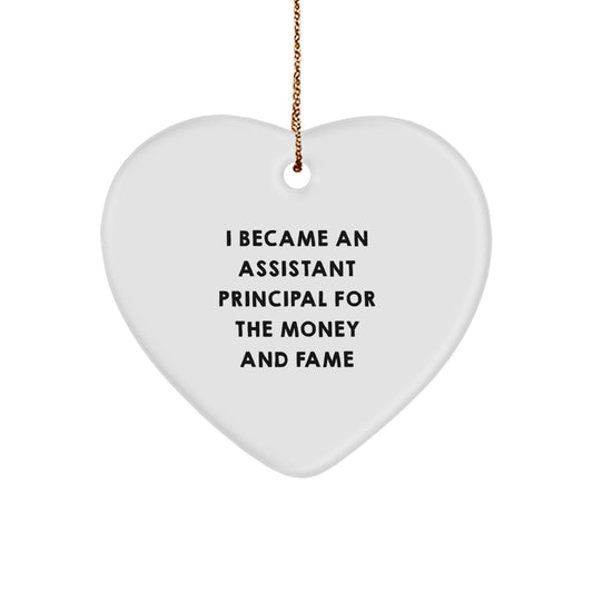 Funny Assistant Principal Heart Ornament Gifts for Him or Her - Christmas Unique Gifts from Friends or Family - Image 1