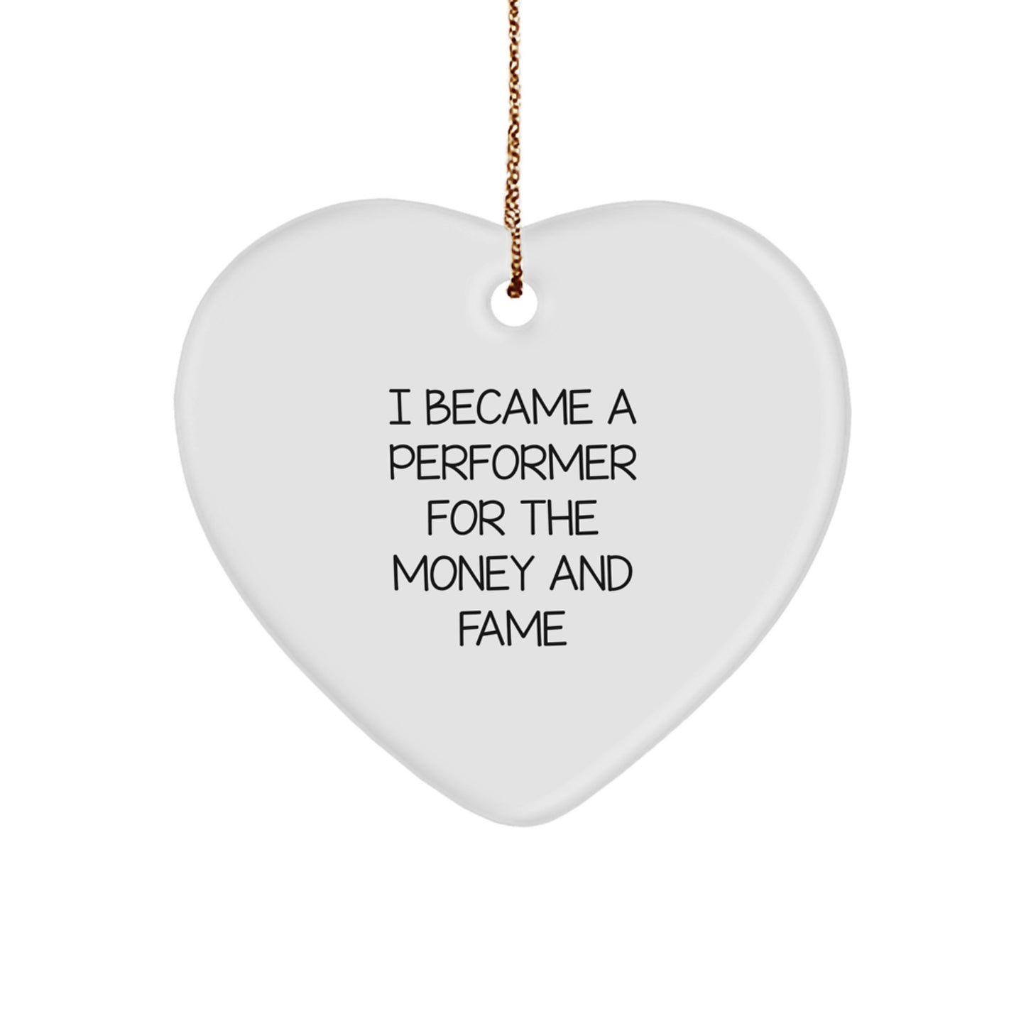 Funny Performer Gifts from Men to Friends at Christmas Unique Gifts - Heart Ornament for Performer Enthusiasts - Image 1