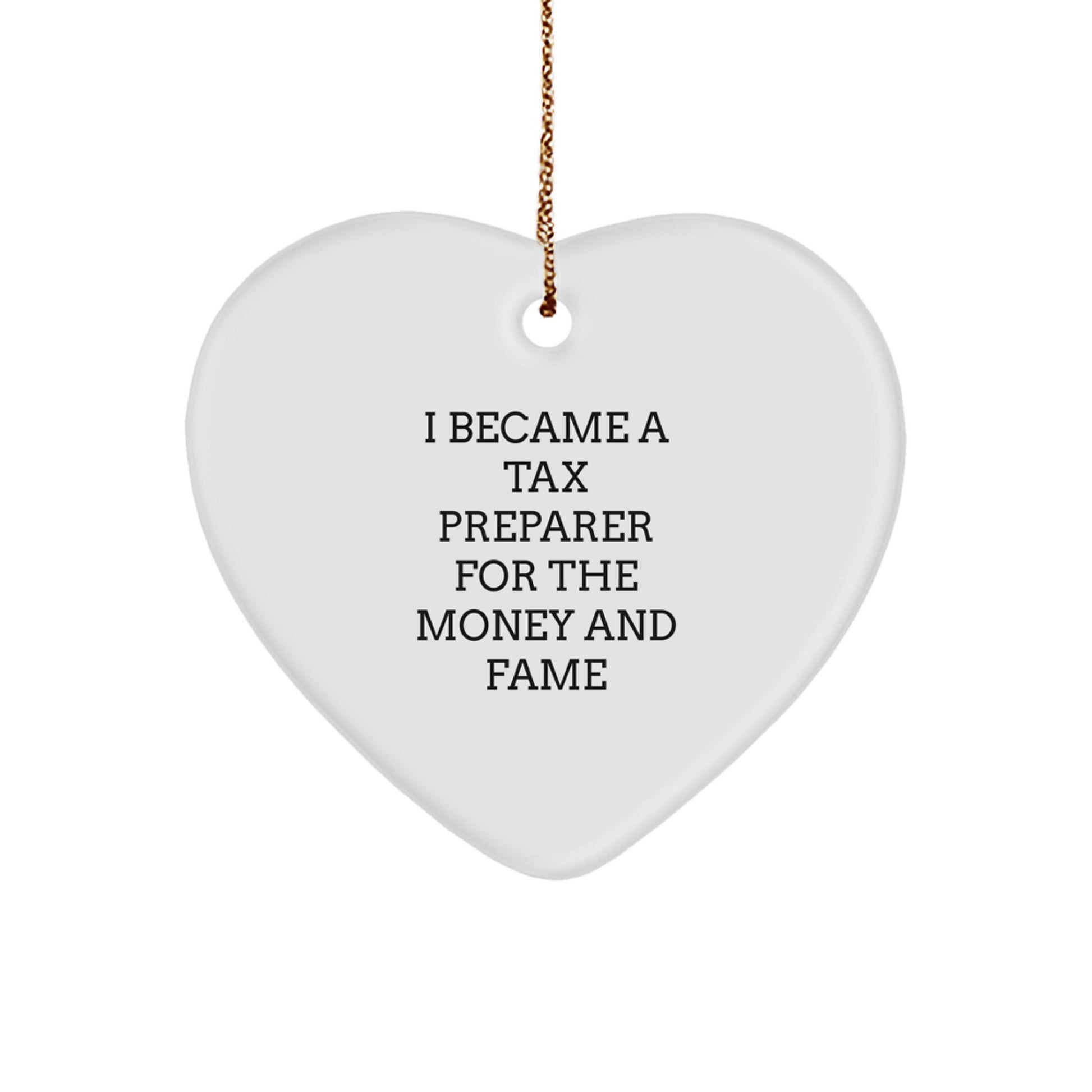 Funny Tax Preparer Gifts from Friends, Heart Ornament for Tax Preparer, Christmas Unique Gifts for Men - Image 1