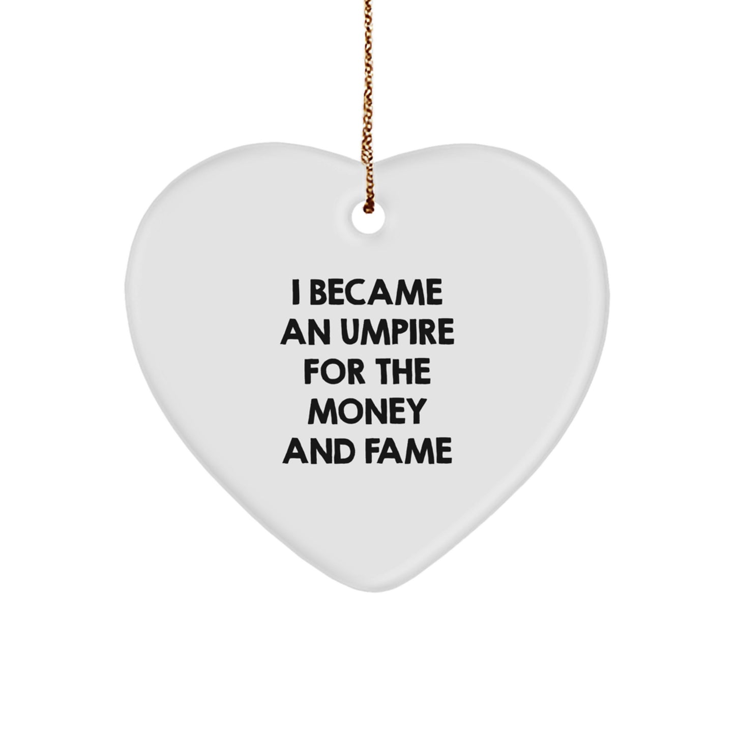 Funny Umpire Gifts for Him, Christmas Unique Umpire Ornaments from Friends for Umpire Enthusiasts, Heart-Shaped Umpire Ornament - Image 1