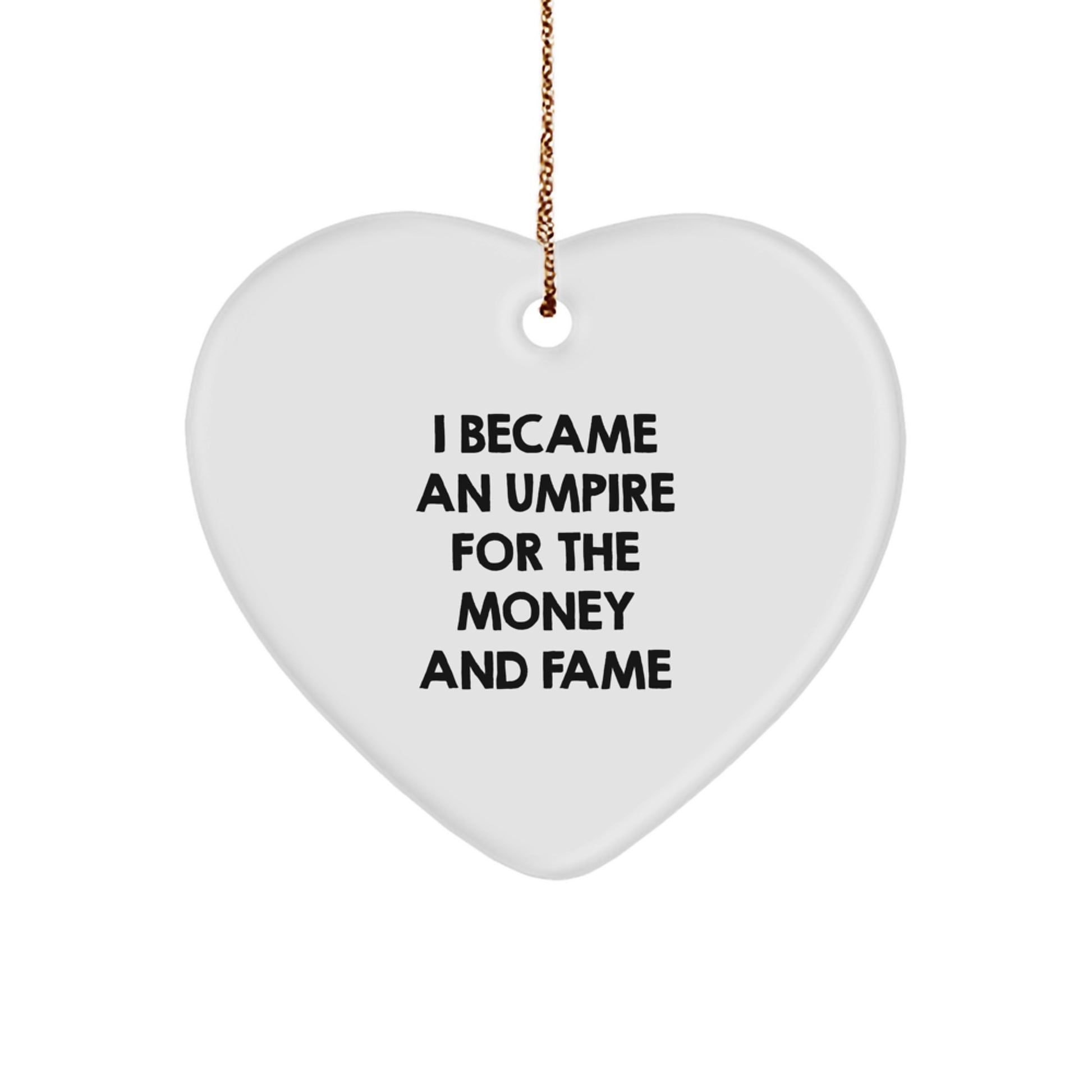 Funny Umpire Gifts for Him, Christmas Unique Umpire Ornaments from Friends for Umpire Enthusiasts, Heart-Shaped Umpire Ornament - Image 1