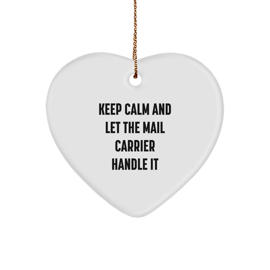Funny Mail Carrier Heart Ornament Gifts from Friends to Mail Carrier - Image 1